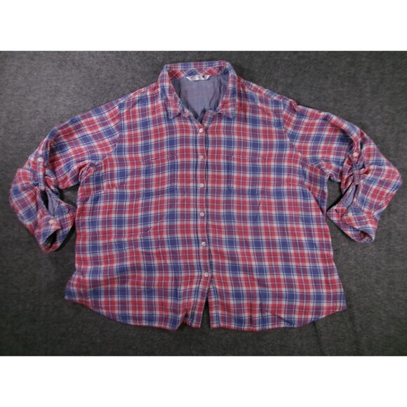Lee Riders Top Women 4X Pink Blue Plaid Causal Base Layer Capsule Office Classic - Picture 1 of 10